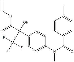 ethyl 3,3,3-trifluoro-2-hydroxy-2-{4-[methyl(4-methylbenzoyl)amino]phenyl}propanoate Struktur