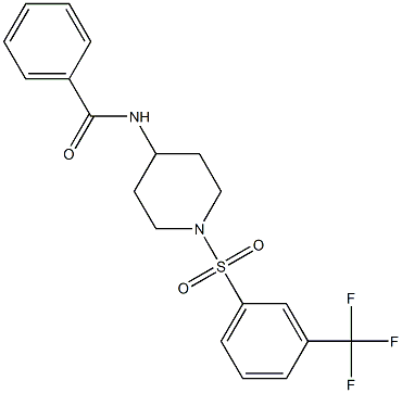 N-(1-{[3-(trifluoromethyl)phenyl]sulfonyl}-4-piperidinyl)benzenecarboxamide Struktur