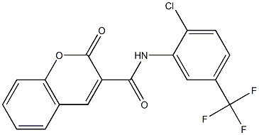 N3-[2-chloro-5-(trifluoromethyl)phenyl]-2-oxo-2H-chromene-3-carboxamide Struktur