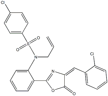 N1-allyl-N1-{2-[4-(2-chlorobenzylidene)-5-oxo-4,5-dihydro-1,3-oxazol-2-yl]phenyl}-4-chlorobenzene-1-sulfonamide Struktur