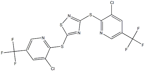 3-chloro-5-(trifluoromethyl)-2-pyridinyl 3-{[3-chloro-5-(trifluoromethyl)-2-pyridinyl]sulfanyl}-1,2,4-thiadiazol-5-yl sulfide Struktur