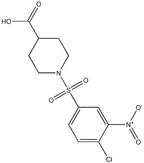 1-[(4-chloro-3-nitrophenyl)sulfonyl]piperidine-4-carboxylic acid Struktur