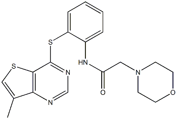 N1-{2-[(7-methylthieno[3,2-d]pyrimidin-4-yl)thio]phenyl}-2-morpholinoacetamide Struktur