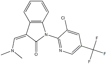 1-[3-chloro-5-(trifluoromethyl)-2-pyridinyl]-3-[(Z)-(dimethylamino)methylidene]-1H-indol-2-one Struktur