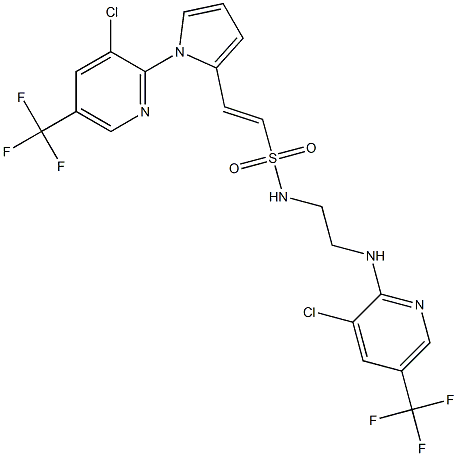 (E)-N-(2-{[3-chloro-5-(trifluoromethyl)-2-pyridinyl]amino}ethyl)-2-{1-[3-chloro-5-(trifluoromethyl)-2-pyridinyl]-1H-pyrrol-2-yl}-1-ethenesulfonamide Struktur