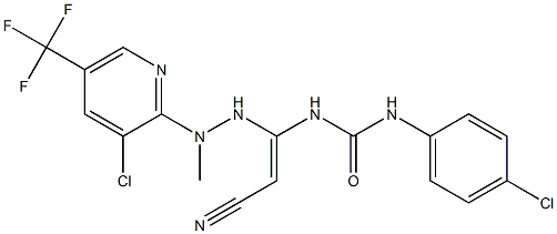 N-(4-chlorophenyl)-N'-(1-{2-[3-chloro-5-(trifluoromethyl)-2-pyridinyl]-2-methylhydrazino}-2-cyanovinyl)urea Struktur