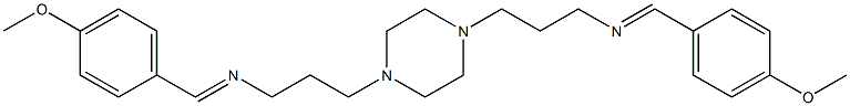 N1-(4-methoxybenzylidene)-3-(4-{3-[(4-methoxybenzylidene)amino]propyl}piperazino)propan-1-amine Struktur