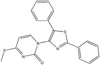 1-(2,5-diphenyl-1,3-thiazol-4-yl)-4-(methylthio)-1,2-dihydropyrimidin-2-one Struktur