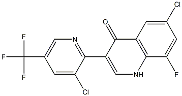 6-chloro-3-[3-chloro-5-(trifluoromethyl)-2-pyridinyl]-8-fluoro-4(1H)-quinolinone Struktur