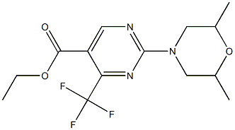 ethyl 2-(2,6-dimethylmorpholino)-4-(trifluoromethyl)pyrimidine-5-carboxylate Struktur