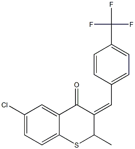 6-chloro-2-methyl-3-[4-(trifluoromethyl)benzylidene]-3,4-dihydro-2H-1-benzothiin-4-one Struktur