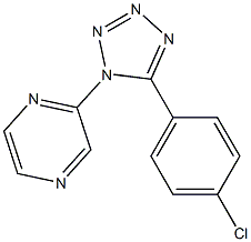 2-[5-(4-chlorophenyl)-1H-1,2,3,4-tetraazol-1-yl]pyrazine Struktur