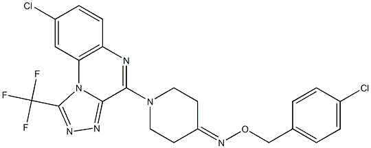 1-[8-chloro-1-(trifluoromethyl)[1,2,4]triazolo[4,3-a]quinoxalin-4-yl]tetrahydro-4(1H)-pyridinone O-(4-chlorobenzyl)oxime Struktur