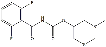 2-(methylthio)-1-[(methylthio)methyl]ethyl N-(2,6-difluorobenzoyl)carbamate Struktur