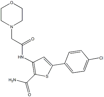 5-(4-chlorophenyl)-3-[(2-morpholinoacetyl)amino]thiophene-2-carboxamide Struktur