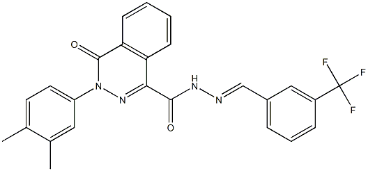 3-(3,4-dimethylphenyl)-4-oxo-N'-{(E)-[3-(trifluoromethyl)phenyl]methylidene}-3,4-dihydro-1-phthalazinecarbohydrazide Struktur