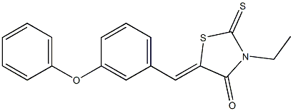 3-ethyl-5-[(Z)-(3-phenoxyphenyl)methylidene]-2-thioxo-1,3-thiazolan-4-one Struktur