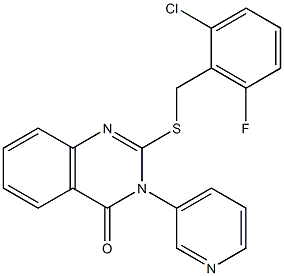 2-[(2-chloro-6-fluorobenzyl)thio]-3-(3-pyridyl)-3,4-dihydroquinazolin-4-one Struktur