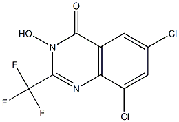 6,8-dichloro-3-hydroxy-2-(trifluoromethyl)-4(3H)-quinazolinone Struktur