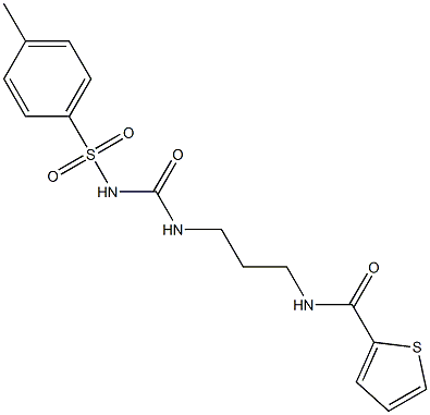 N2-{3-[({[(4-methylphenyl)sulfonyl]amino}carbonyl)amino]propyl}thiophene-2-carboxamide Struktur