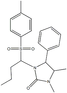 1,5-dimethyl-3-{1-[(4-methylphenyl)sulfonyl]butyl}-4-phenyltetrahydro-2H-imidazol-2-one Struktur