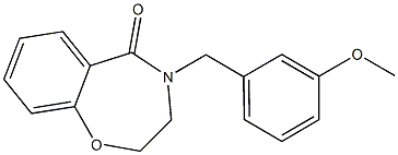 4-(3-methoxybenzyl)-3,4-dihydro-1,4-benzoxazepin-5(2H)-one Struktur