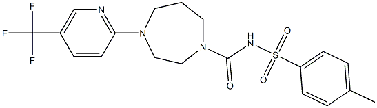 N1-({4-[5-(trifluoromethyl)-2-pyridyl]-1,4-diazepan-1-yl}carbonyl)-4-methylbenzene-1-sulfonamide Struktur