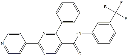 4-phenyl-2-(4-pyridinyl)-N-[3-(trifluoromethyl)phenyl]-5-pyrimidinecarboxamide Struktur