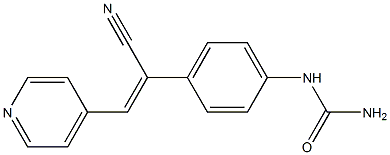 N-{4-[1-cyano-2-(4-pyridyl)vinyl]phenyl}urea Struktur