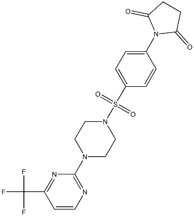 1-[4-({4-[4-(trifluoromethyl)pyrimidin-2-yl]piperazino}sulfonyl)phenyl]pyrrolidine-2,5-dione Struktur