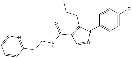 N4-[2-(2-pyridyl)ethyl]-1-(4-chlorophenyl)-5-propyl-1H-pyrazole-4-carboxamide Struktur