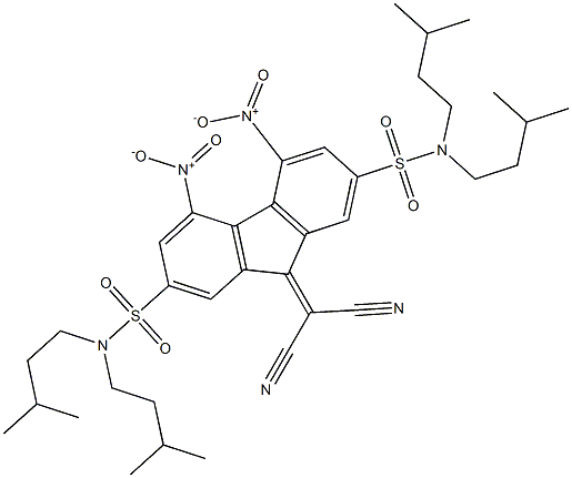 N2,N2,N7,N7-tetraisopentyl-9-(dicyanomethylidene)-4,5-dinitro-9H-fluorene-2,7-disulfonamide Struktur