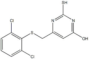 6-{[(2,6-dichlorophenyl)sulfanyl]methyl}-2-sulfanyl-4-pyrimidinol Struktur