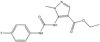 ethyl 5-{[(4-fluoroanilino)carbonyl]amino}-1-methyl-1H-pyrazole-4-carboxylate Struktur