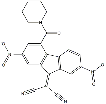 2-[2,7-dinitro-4-(piperidinocarbonyl)-9H-fluoren-9-yliden]malononitrile Struktur