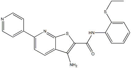 3-amino-N-[2-(ethylsulfanyl)phenyl]-6-(4-pyridinyl)thieno[2,3-b]pyridine-2-carboxamide Struktur