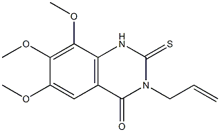 3-allyl-6,7,8-trimethoxy-2-thioxo-1,2,3,4-tetrahydroquinazolin-4-one Struktur