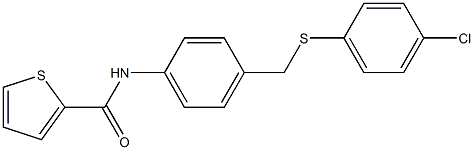 N-(4-{[(4-chlorophenyl)sulfanyl]methyl}phenyl)-2-thiophenecarboxamide Struktur