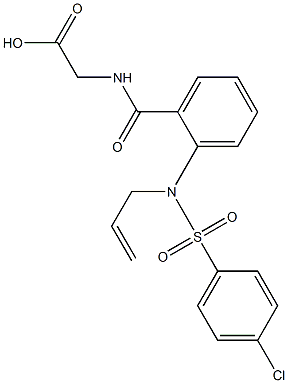 2-[(2-{allyl[(4-chlorophenyl)sulfonyl]amino}benzoyl)amino]acetic acid Struktur