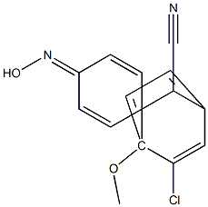 2-(3-chloro-4-hydroxyiminocyclohexa-2,5-dienyliden)-2-(4-methoxyphenyl)acetonitrile Struktur