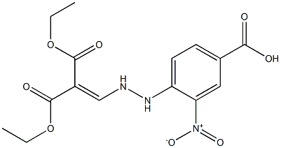 4-{2-[3-ethoxy-2-(ethoxycarbonyl)-3-oxoprop-1-enyl]hydrazino}-3-nitrobenzoic acid Struktur