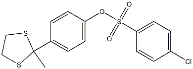 4-(2-methyl-1,3-dithiolan-2-yl)phenyl 4-chlorobenzenesulfonate Struktur