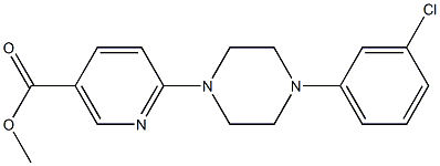 methyl 6-[4-(3-chlorophenyl)piperazino]nicotinate Struktur