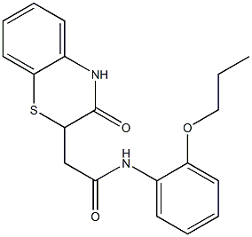 N1-(2-propoxyphenyl)-2-(3-oxo-3,4-dihydro-2H-1,4-benzothiazin-2-yl)acetamide Struktur