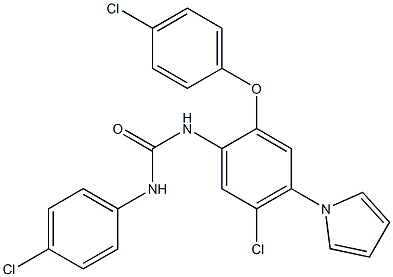 N-[5-chloro-2-(4-chlorophenoxy)-4-(1H-pyrrol-1-yl)phenyl]-N'-(4-chloropheny l)urea Struktur