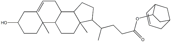 bicyclo[3.2.1]oct-3-en-6-yl 4-(3-hydroxy-10,13-dimethyl-2,3,4,7,8,9,10,11,12,13,14,15,16,17-tetradecahydro-1H-cyclopenta[a]phenanthren-17-yl)pentanoat Struktur