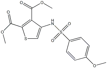 dimethyl 4-{[(4-methoxyphenyl)sulfonyl]amino}thiophene-2,3-dicarboxylate Struktur