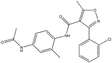 N4-[4-(acetylamino)-2-methylphenyl]-3-(2-chlorophenyl)-5-methylisoxazole-4-carboxamide Struktur