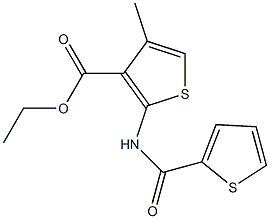 ethyl 4-methyl-2-[(2-thienylcarbonyl)amino]thiophene-3-carboxylate Struktur