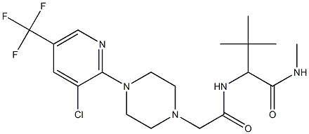 2-[(2-{4-[3-chloro-5-(trifluoromethyl)-2-pyridinyl]piperazino}acetyl)amino]-N,3,3-trimethylbutanamide Struktur